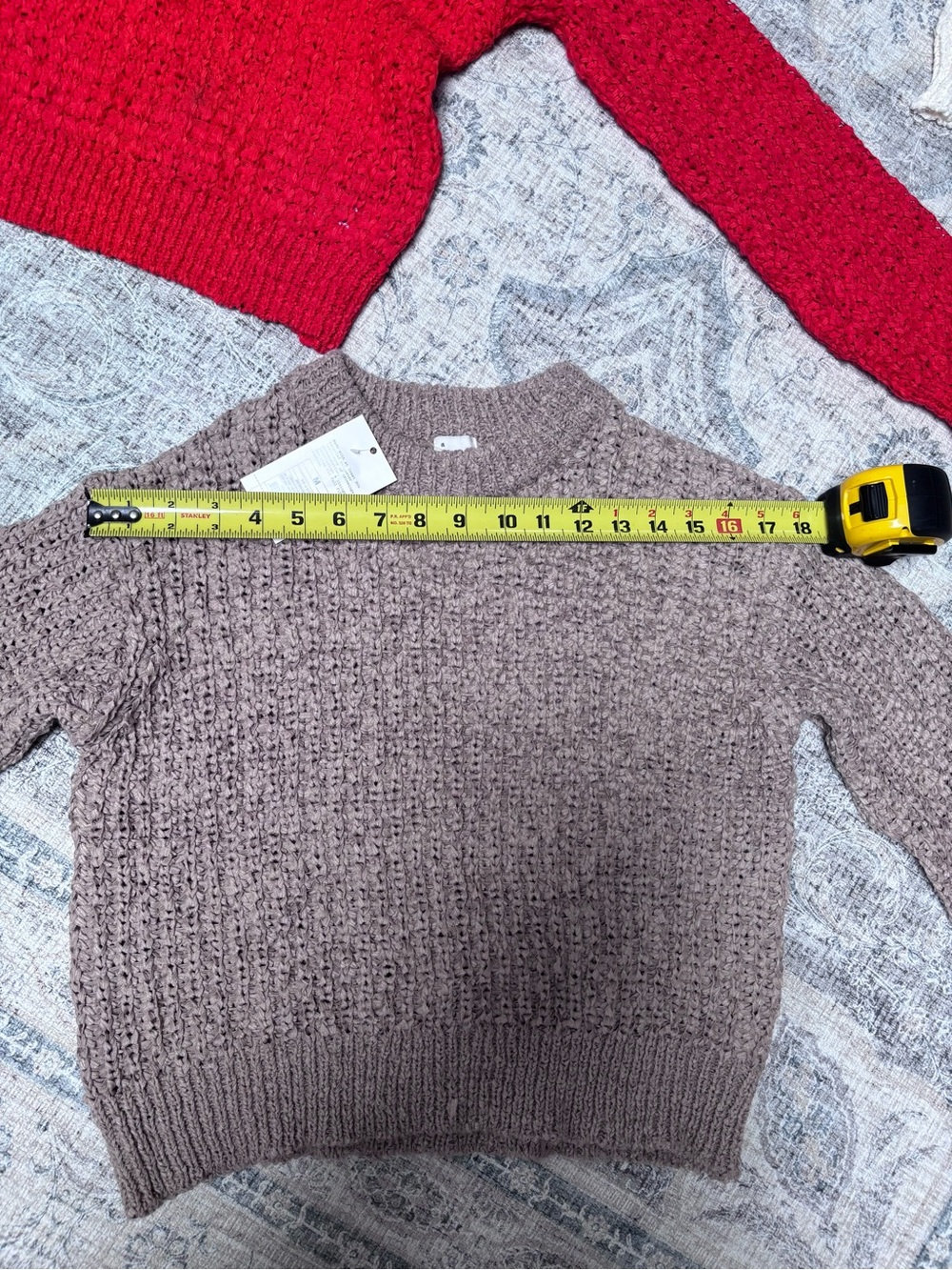 a new day Knit Crew Sweaters Duo in Red and Taupe - Picture 3 of 10
